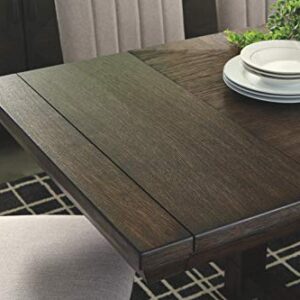 Signature Design by Ashley Dellbeck Casual Rectangular Dining Extension Table, Seats up to 8, Dark Brown