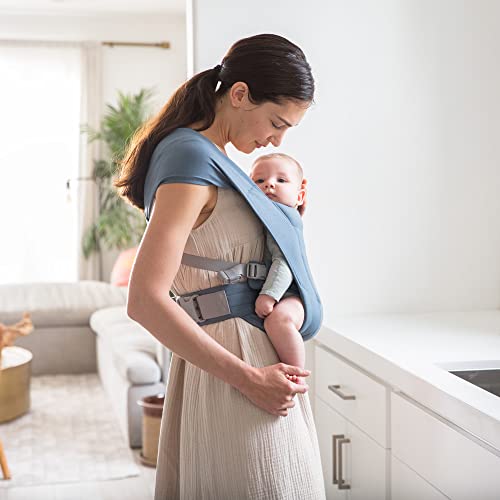 Ergobaby Embrace Cozy Newborn Baby Wrap Carrier (7-25 Pounds), Ponte Knit, Oxford Blue