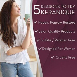 Keranique 60 Day Hair Thickening Kit | Shampoo, Conditioner, and Texturizing Mousse | Free of Sulfates, Dyes and Parabens | Improves Hair Texture | Strengthens Thinning Hair