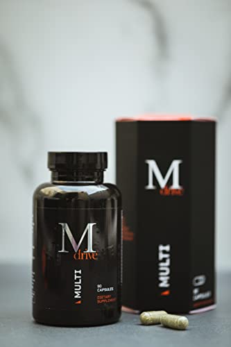 Mdrive Multi for Men, Daily Multivitamin - Immune Health Support from Zinc, Selenium, Manganese & Vitamin D, Enzymes for Digestive Support, CoQ10 and Plant Extracts for Energy and Vitamin K2, 90ct