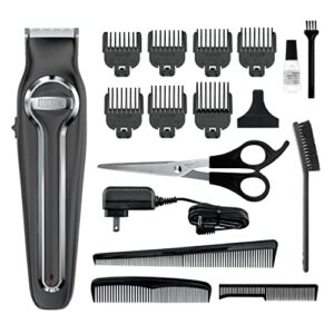 wahl compact cordless rechargeable touch up trimmer for necklines, sideburns, and facial hair trimming with worldwide voltage and precision blades, by the brand used by professionals – model 5635