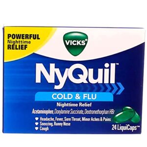 vicks nyquil cold & flu nighttime relief liquicaps 24 ea (pack of 3)