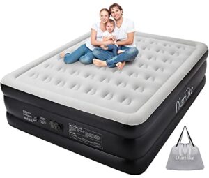 olarhike inflatable king air mattress with built in pump,18″elevated durable air mattresses for camping,home&guests,fast&easy inflation/deflation airbed,black family blow up bed,travel cushion,indoor