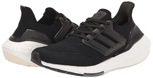 adidas Women's Ultraboost 21 Running Shoe, Black/Black/Grey, 7