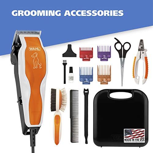 Wahl Groom Pro Pet Clipper Combo Kit for Thick, Heavy Coats with Nail Clippers & Double Sided Pin Bristle Brush - Model 9308-100