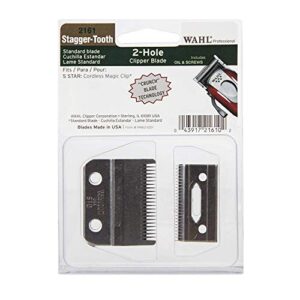 wahl professional 2-hole stagger-tooth clipper blade for the 5 star series cordless magic clip for professional barbers and stylists – model 2161