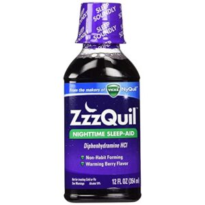 vicks zzzquil nighttime sleep-aid, berry flavor – 12 fl. oz – 3 pk.