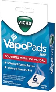 vicks vapopads waterless vaporizer scent pads – 6 count (pack of 1 )