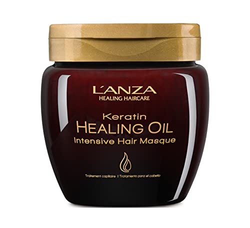 L'ANZA Keratin Healing Oil Intensive Hair Masque for Damaged Hair – Nourishes, Repairs, and Boosts Hair Shine and Strength for a Silky Look, Paraben-free, Gluten-free (7.1 Fl Oz)