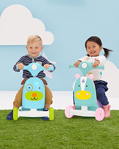 Skip Hop 3-in-1 Baby Activity Push Walker to Toddler Scooter, Zoo Unicorn