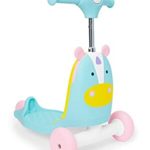 Skip Hop 3-in-1 Baby Activity Push Walker to Toddler Scooter, Zoo Unicorn