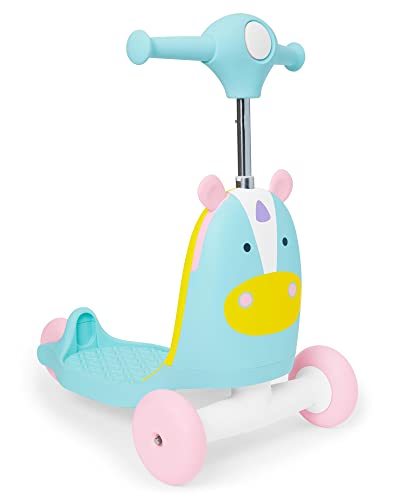 Skip Hop 3-in-1 Baby Activity Push Walker to Toddler Scooter, Zoo Unicorn