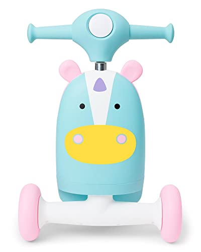 Skip Hop 3-in-1 Baby Activity Push Walker to Toddler Scooter, Zoo Unicorn