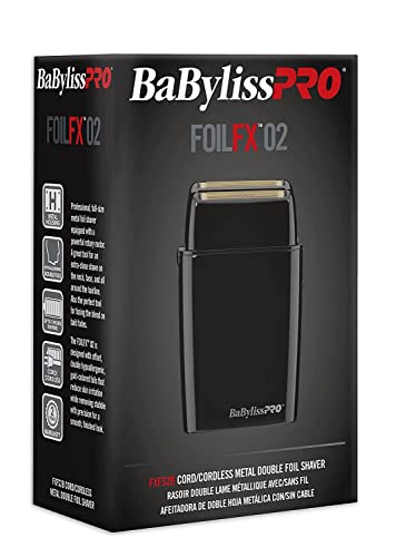 BabylissPRO Cordless Black Metal Double Foil Shaver