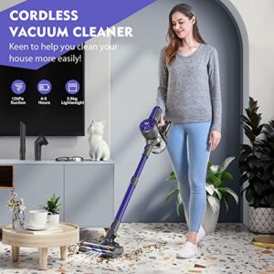 Cordless Vacuum Cleaner, Stick Vacuum Cleaner with LED Headlights,180W Lightweight Rechargeable Wireless Vacuum Cleaner ,Up to 30 Mins Runtime Vacuum Cleaner for Home Hardwood Floor Carpet Pet Hair