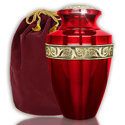 Trupoint Memorials Cremation Urns for Adult - Handcrafted Cremation Urn, Large Burial Urns for Ashes Adult Male - Urns for Human Ashes Adult Female, Funeral Decorative Urns - Up to 200 LBS