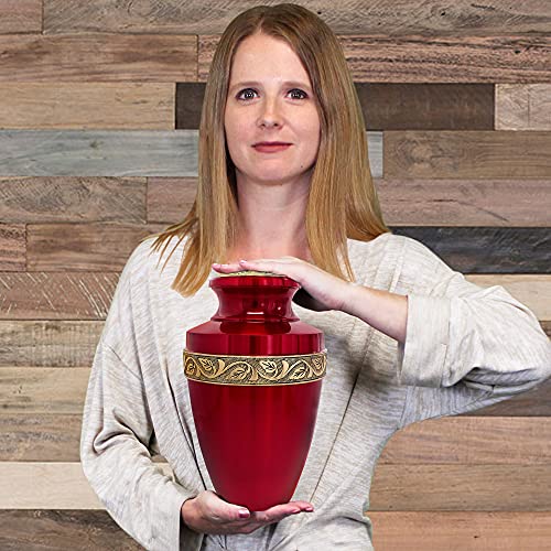 Trupoint Memorials Cremation Urns for Adult - Handcrafted Cremation Urn, Large Burial Urns for Ashes Adult Male - Urns for Human Ashes Adult Female, Funeral Decorative Urns - Up to 200 LBS