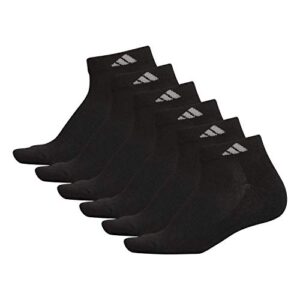 adidas Women's Athletic Cushioned Low Cut Socks with Arch Compression (6-Pair), Black/Aluminum 2, Medium