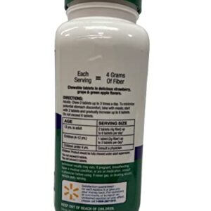 Equate Sugar Free Prebiotic Fiber Supplement Chewable Tablets Bundle: (2) 90 ct Bottles & ThisNThat Tip Card