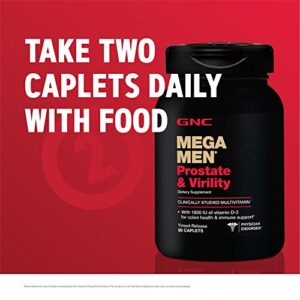 GNC Mega Men Prostate and Virility | Supports Optimal Sexual Health and Prostate Health | 90 Caplets