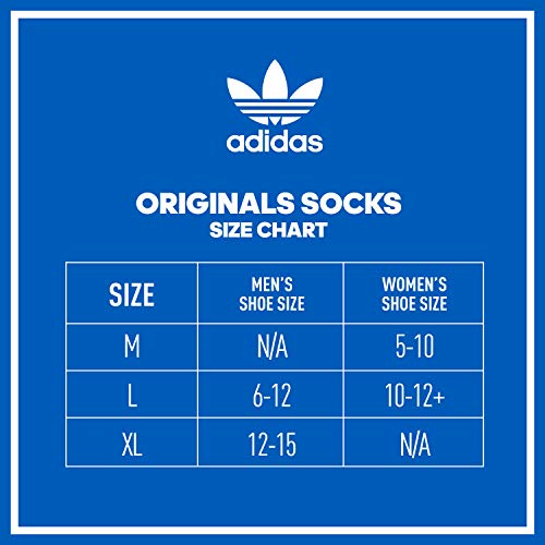 adidas Originals Men's Roller Crew Socks (3-Pair), Black/White/Heather Grey, Large