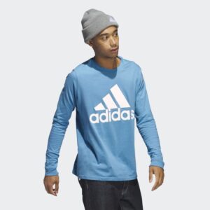 adidas Amplifier Long Sleeve Badge of Sport Tee Men's, Blue, Size M