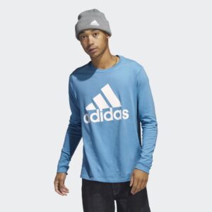 adidas Amplifier Long Sleeve Badge of Sport Tee Men's, Blue, Size M