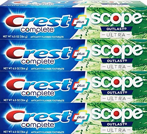 Crest Complete Whitening Plus Scope Outlast Ultra Toothpaste 6.5 oz (184g) - Pack of 4