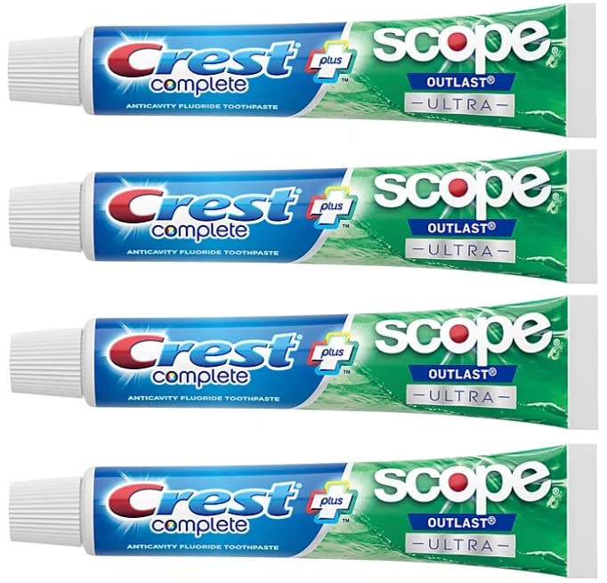 Crest Complete Whitening Plus Scope Outlast Ultra Toothpaste 6.5 oz (184g) - Pack of 4