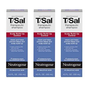 Neutrogena T/SAL Therapeutic Scalp Shampoo for Scalp Build-Up Control with 3% Salicylic Acid, Scalp Treatment for Dandruff, Scalp Psoriasis & Seborrheic Dermatitis Relief, 6 x 4.5 fl. oz