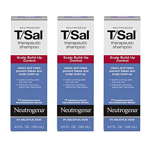 Neutrogena T/SAL Therapeutic Scalp Shampoo for Scalp Build-Up Control with 3% Salicylic Acid, Scalp Treatment for Dandruff, Scalp Psoriasis & Seborrheic Dermatitis Relief, 6 x 4.5 fl. oz