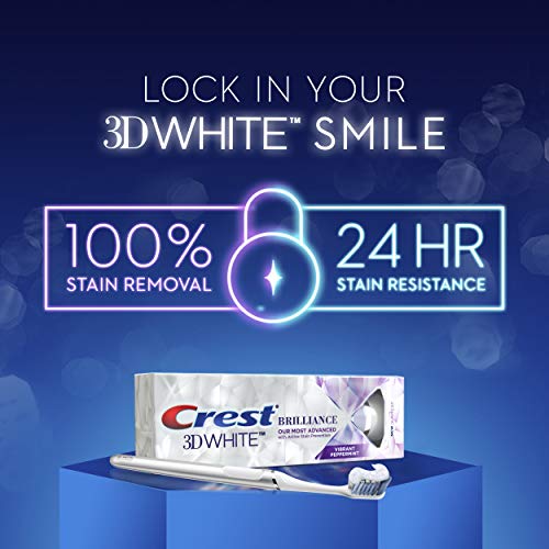 Crest 3D White Brilliance Toothpaste, Vibrant Peppermint, 3.9 Oz (Pack of 3)