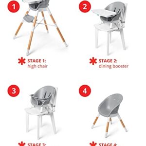 Skip Hop Baby High Chair, Eon 4-in-1, Grey/White