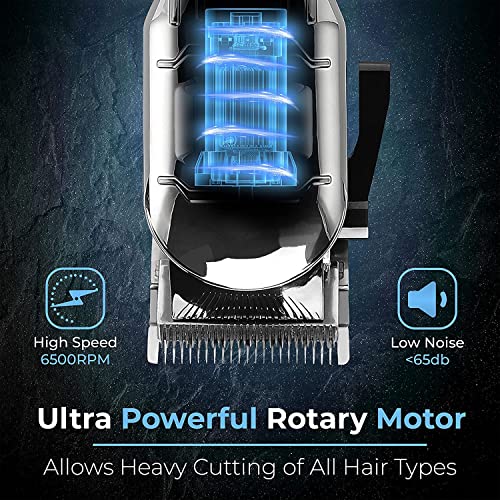 Mueller Hair Clippers Kit Cordless, Dual Voltage Beard Trimmer for Men with Rechargeable Battery & Digital Display, 3h of Running Time