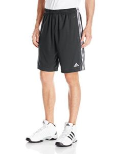 adidas men’s essentials 3-stripe shorts, black/white, x-large