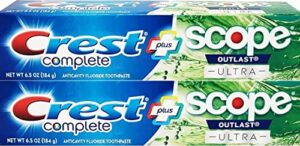 crest complete whitening plus scope outlast ultra toothpaste 6.5 oz (184g) – pack of 2