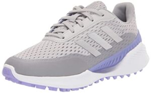 adidas women’s summervent spikeless golf shoes, grey two/silver metallic/light purple, 5