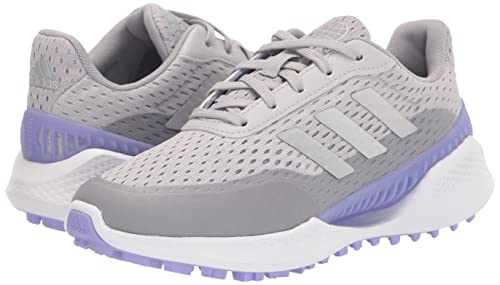 adidas Women's SUMMERVENT Spikeless Golf Shoes, Grey Two/Silver Metallic/Light Purple, 5