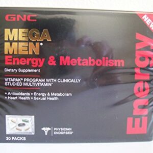 GNC Mega Men Energy & Metabolism Program 30 Packs - New Formula