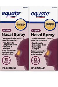equate – original nasal spray – oxymetazoline hydrochloride 0.05% ( compare to afrin) – nasal decongestant – 1 oz (pack of 2)