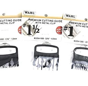 Wahl Professional Premium Cutting Guide With Metal Secure Clip: #1/2", 1", 1 1/2". Combo set #3354-1000, 1100, 1300 Fits All Wahl Clippers/Trimmers