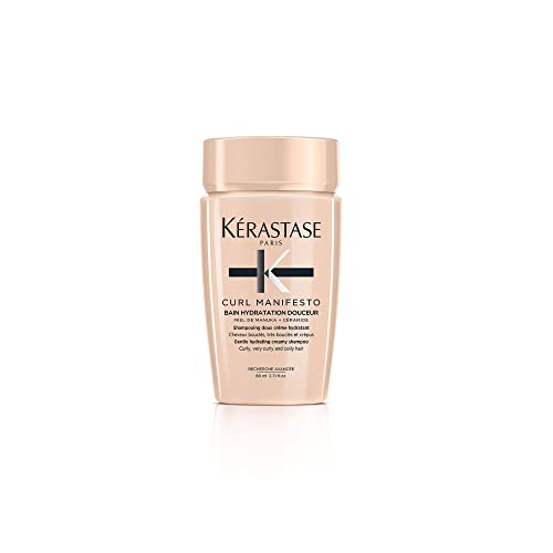 KERASTASE Curl Manifesto Hydratation Douceur Shampoo | Removes Build Up & Hydrates Curls | Softens & Reduces Frizz | For Curly, Very Curly & Coily Hair | 2.71 Fl Oz