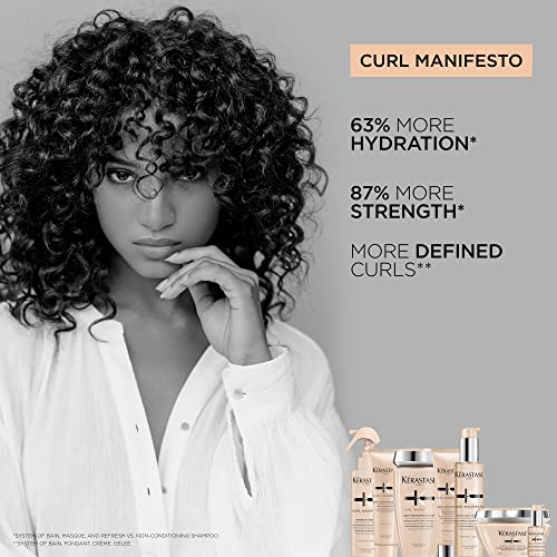 KERASTASE Curl Manifesto Hydratation Douceur Shampoo | Removes Build Up & Hydrates Curls | Softens & Reduces Frizz | For Curly, Very Curly & Coily Hair | 2.71 Fl Oz