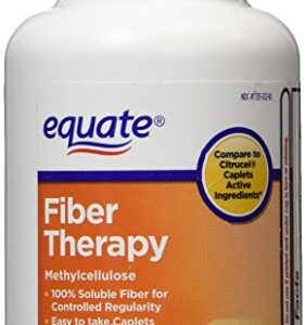 Equate Fiber Therapy For Regularity Fiber Supplement Caplets, 500mg, 100-Count Bottle