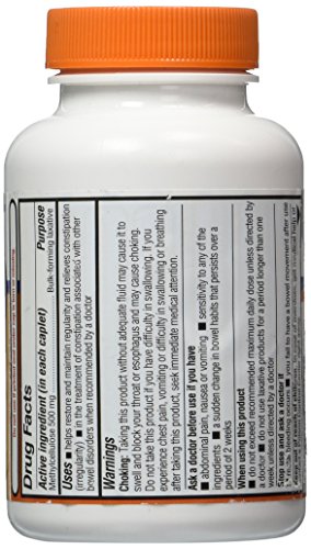 Equate Fiber Therapy For Regularity Fiber Supplement Caplets, 500mg, 100-Count Bottle