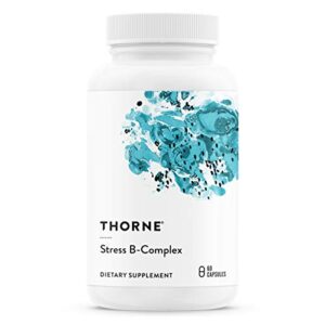 thorne stress b-complex – vitamins b2, b6, b12, and folate in highly-absorbable and active forms – extra vitamin b5 for adrenal support, stress management and immune function – 60 capsules