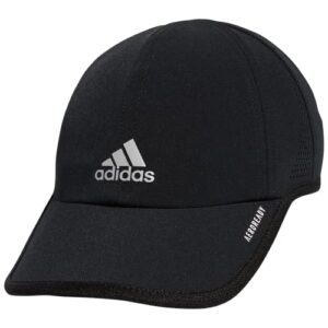 adidas women’s superlite relaxed fit performance hat, black/white, one size