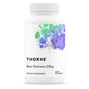 thorne basic nutrients 2/day – comprehensive daily multivitamin with optimal bioavailability – vitamin and mineral formula – gluten-free, dairy-free, soy-free – 60 capsules – 30 servings