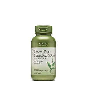 gnc herbal plus green tea complex 500mg, 100 capsules, metabolism support