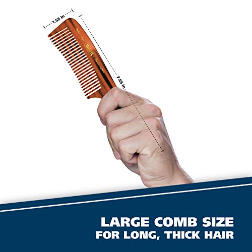 Wahl Beard, Mustache, & Hair Rake Comb for Men's Grooming - Handcrafted & Hand Cut with Cellulose Acetate - Smooth, Rounded Tapered Teeth - Model 3325